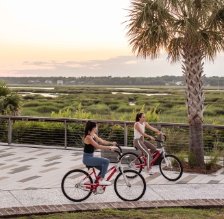 people biking