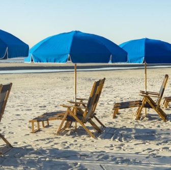 beach chairs in a row