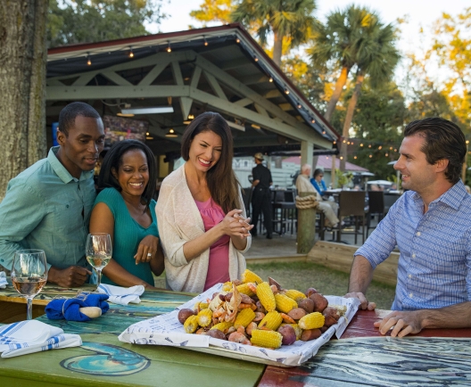 two couples about to share a lowcountry boil