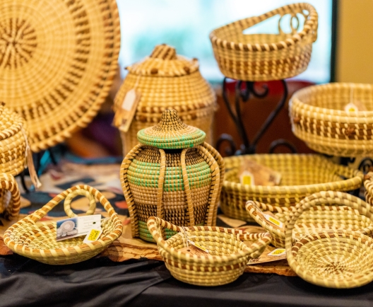 Baskets on a table