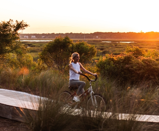 woman biking