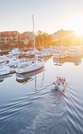 marina with boats on the water