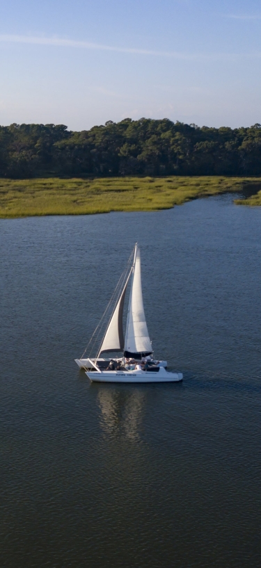 Sail Boat in the middle of the ocean