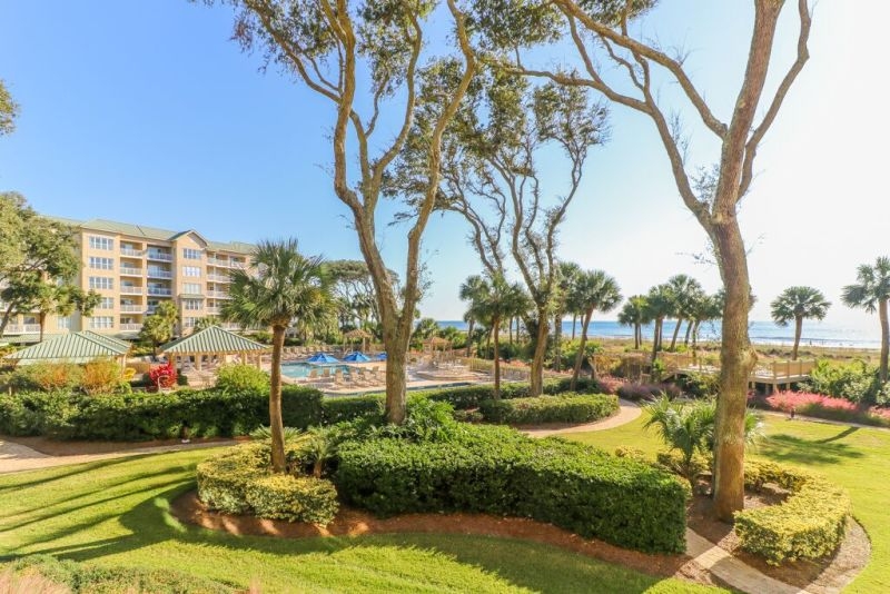 Manicured Gardens surrounding outdoor pool