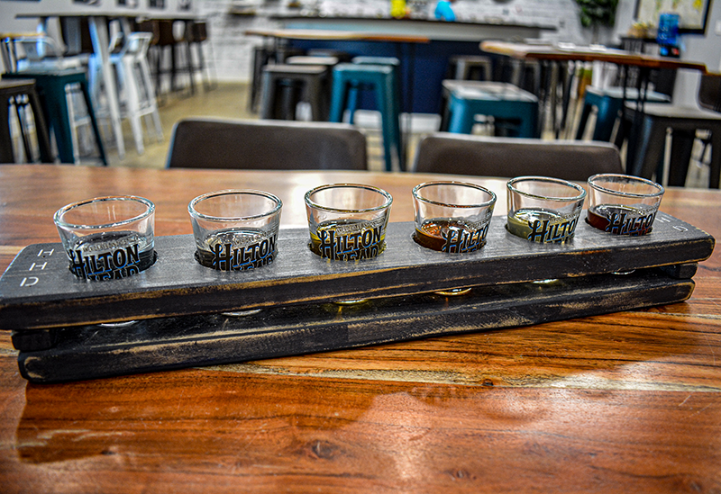 Tasting flight of beer