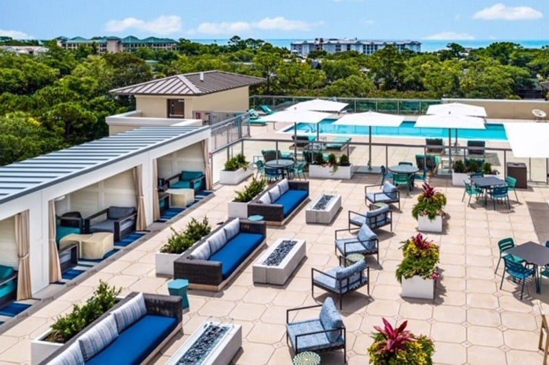 Pool lounge area 