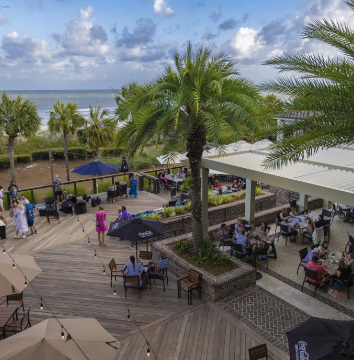 Top down view of the beach club